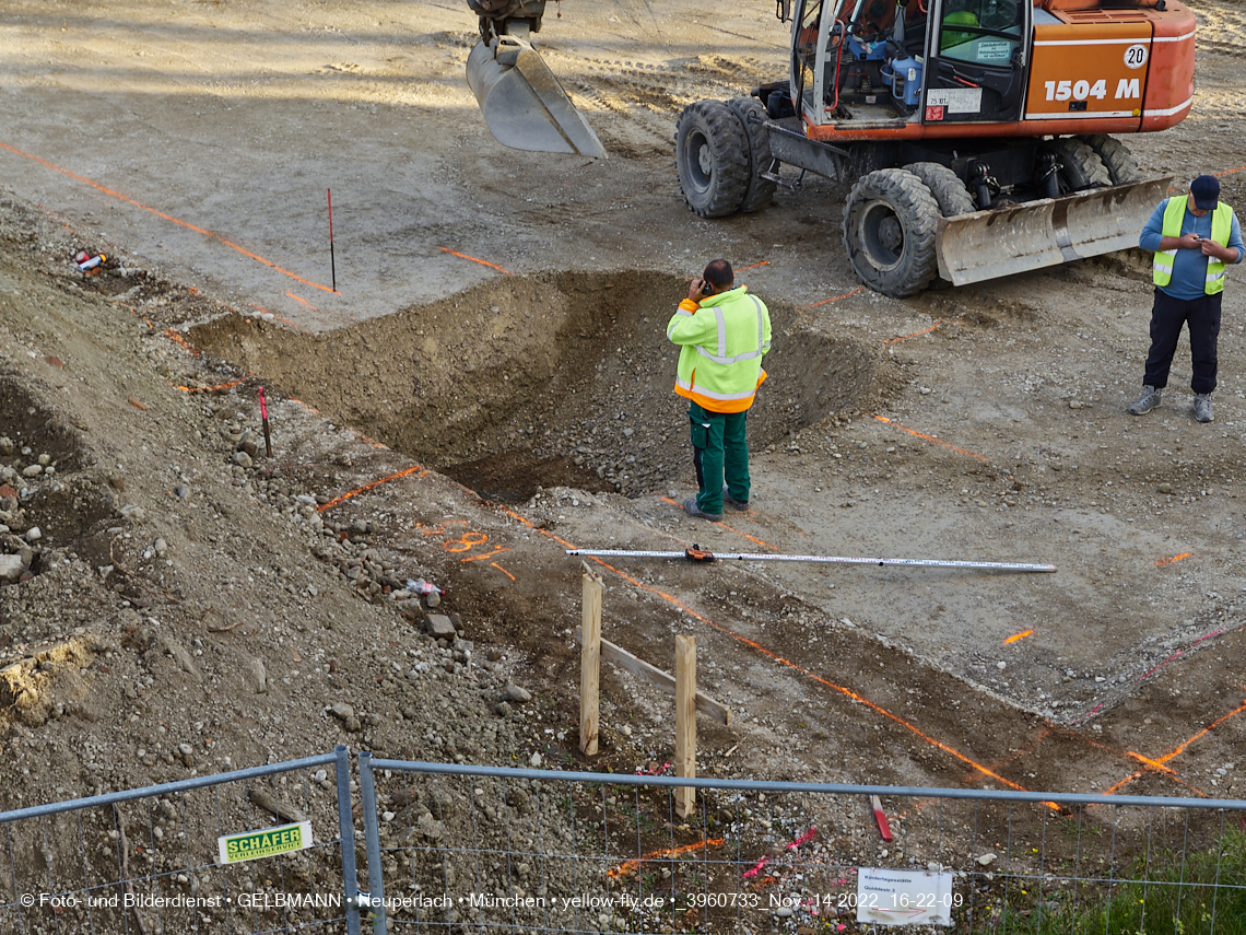 14.11.2022 - Baustelle an der Quiddestraße Haus für Kinder in Neuperlach